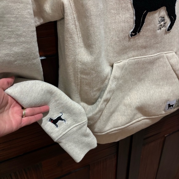 The Black Dog Cream Hoodie with Black Emblem - Picture 5 of 7